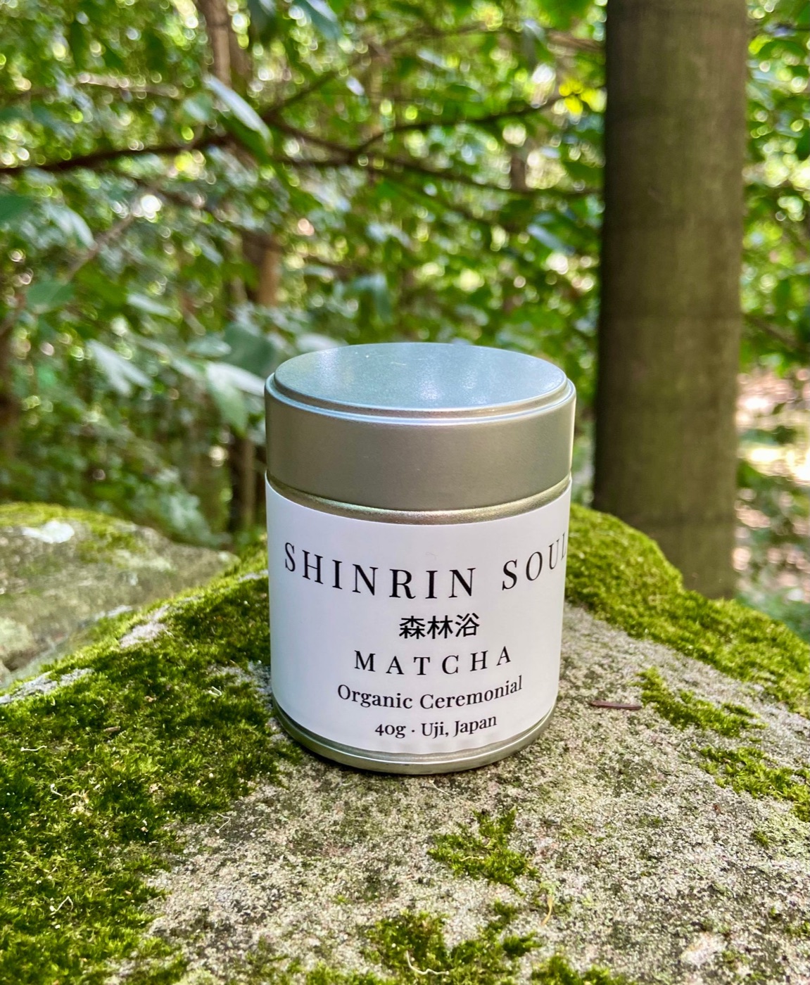 Shinrin Soul Organic Ceremonial Matcha, 40g tin from Uji, Japan